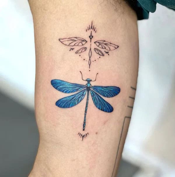 Blue Dragonfly Tattoo