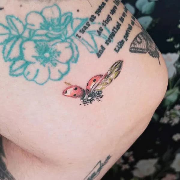 Flying Ladybug Tattoo