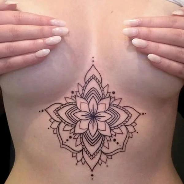 Mandala Under Breast Tattoo