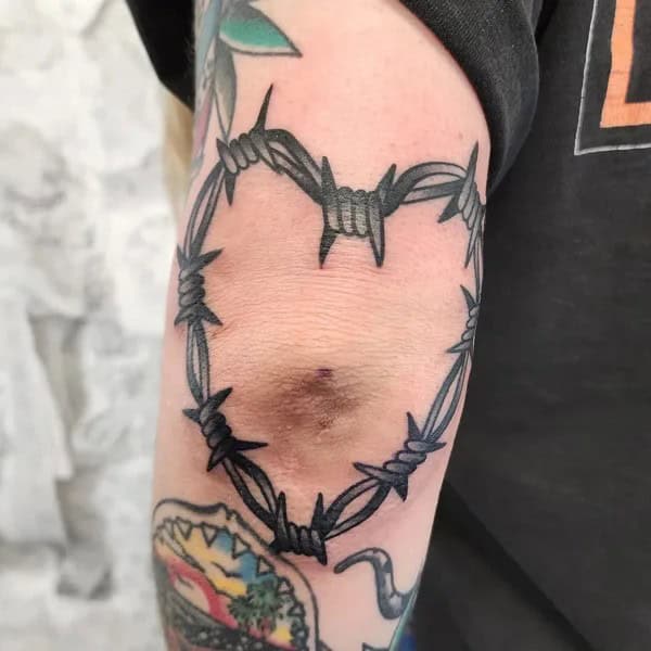 Barbed Wire Elbow Tattoo