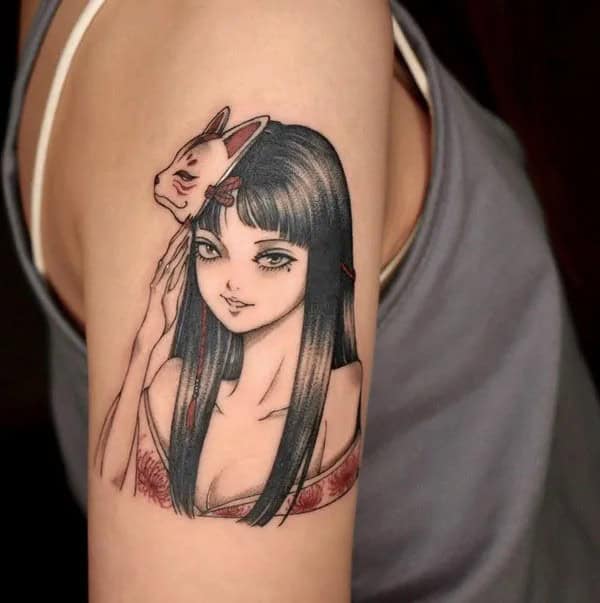 Geometric Junji Ito Tattoo