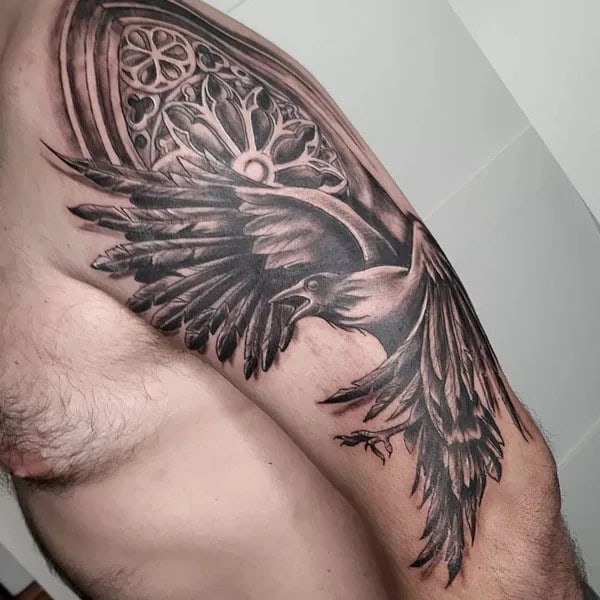 Gothic Raven Tattoo