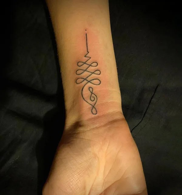 Unalome Wrist Tattoo