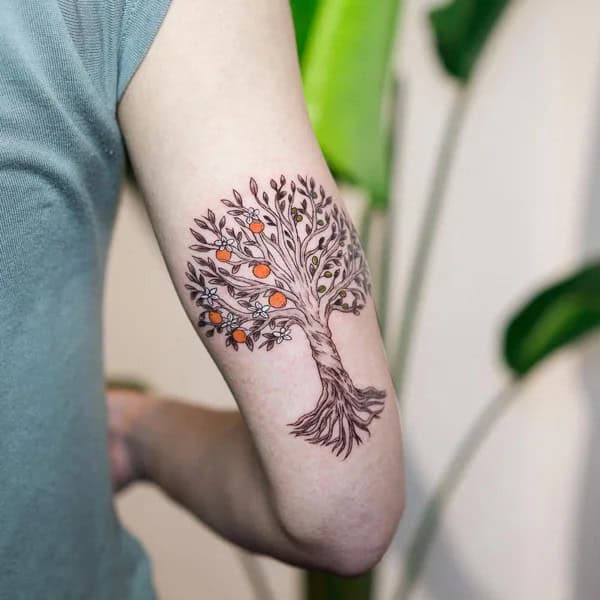 Olive Branch Tree Tattoo