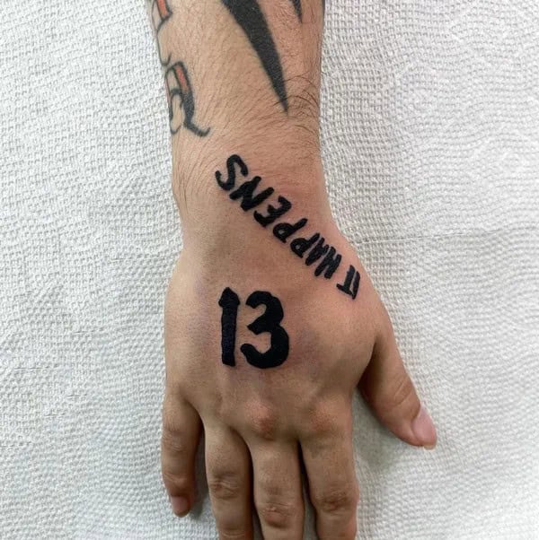 13 Tattoo on Hand