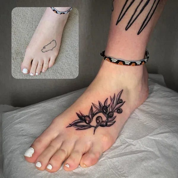 Olive Branch Cover-Up Tattoo