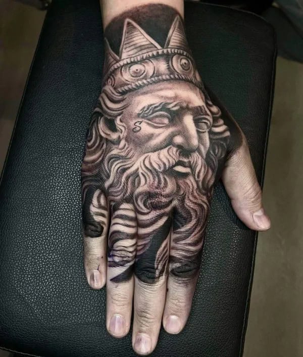 Poseidon Hand Tattoo