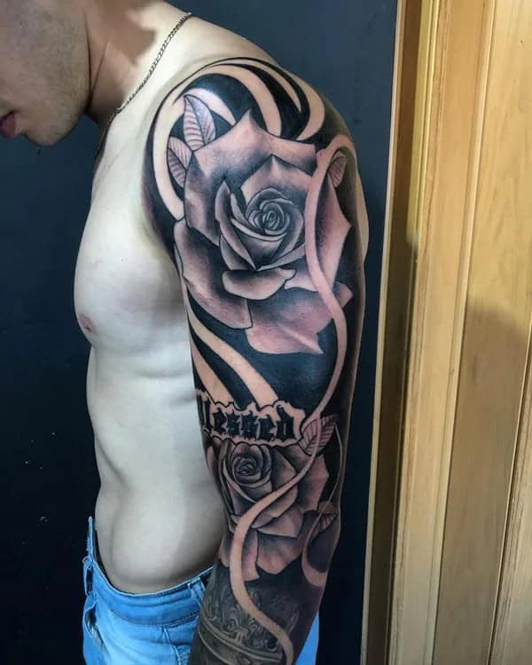 Black Rose Tattoo on the Sleeve