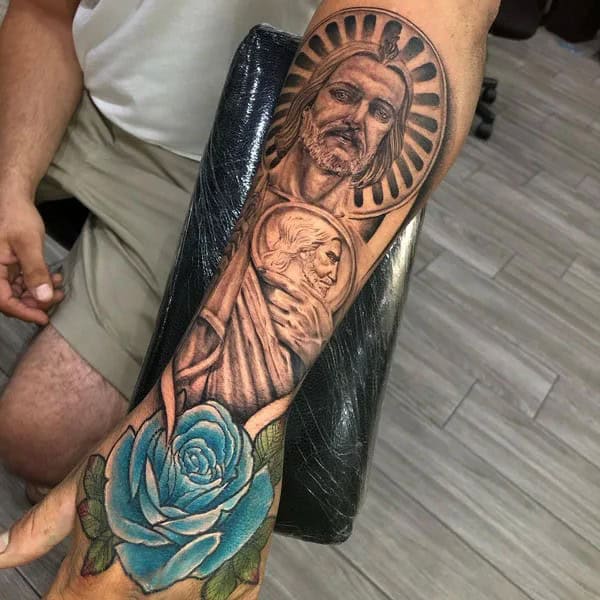 San Judas Flag Tattoo