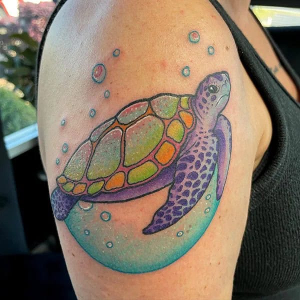 Realistic Sea Turtle Tattoo