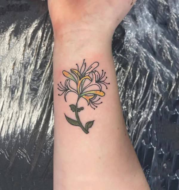 Honeysuckle Wrist Tattoo