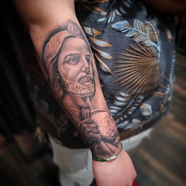 San Judas Flag Tattoo