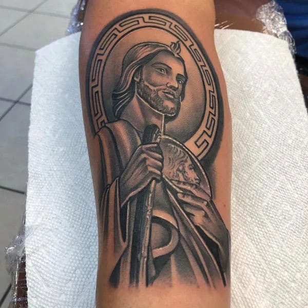 San Judas Flag Tattoo