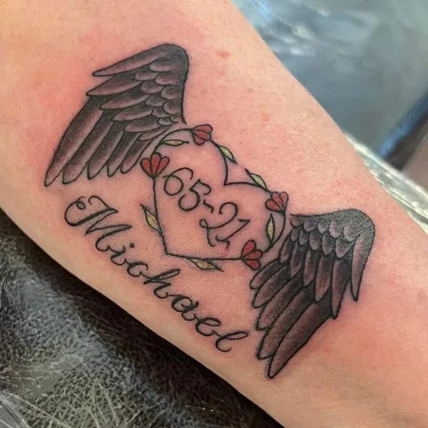 Angel Wings Tattoo With Name