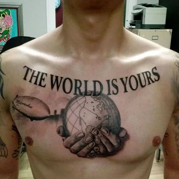 “The World Is Yours” Finger Tattoo