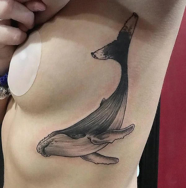 Whale Side Boob Tattoo