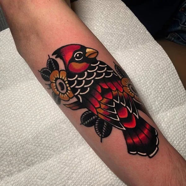 Traditional Cardinal Tattoo