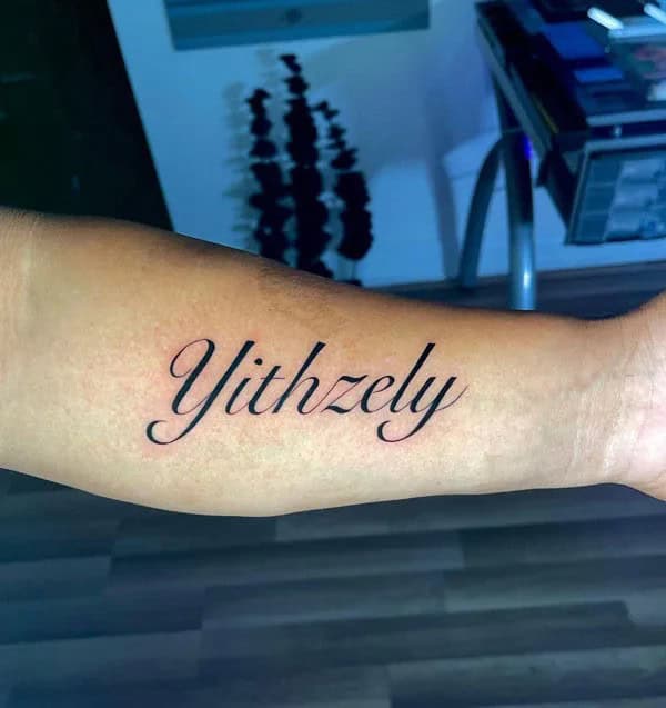 Forearm Name Tattoo