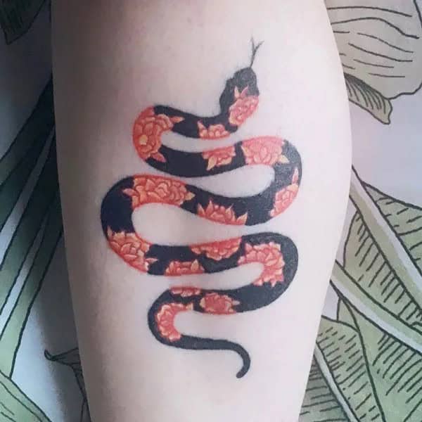 Marigold and Snake Tattoo