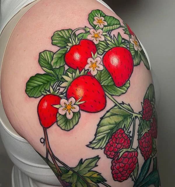 More Designs of Strawberry Tattoos To Check Out This Instant