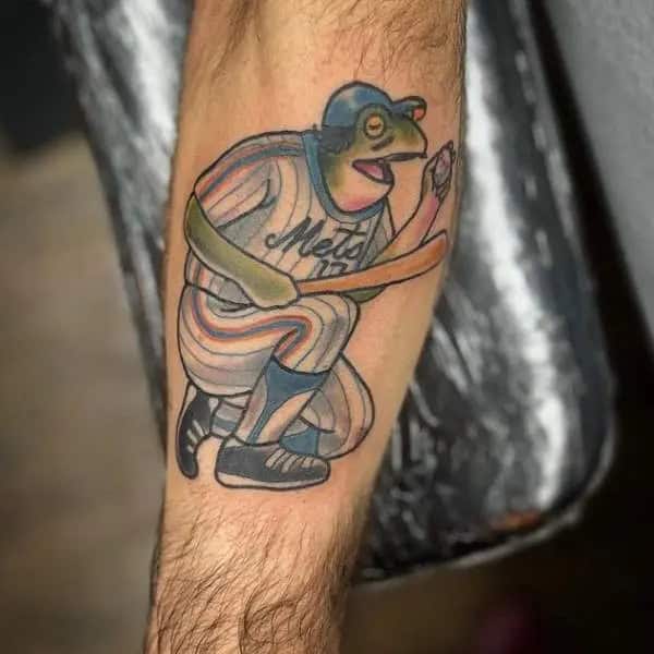 Frog Baseball Tattoo