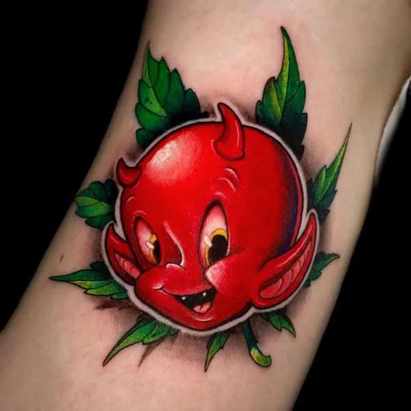 Weed Cartoon Tattoo