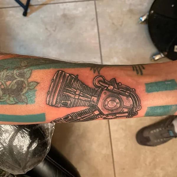 Motorcycle Engine Tattoo