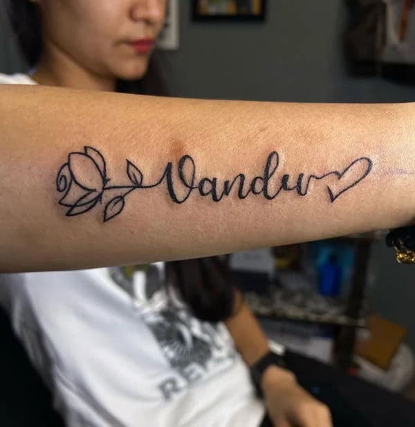 Forearm Name Tattoo