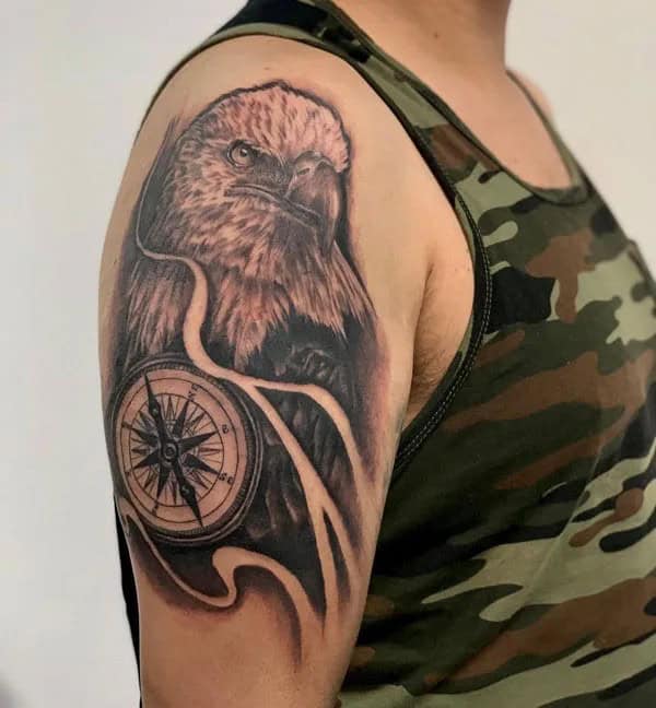 Mexican Eagle Chest Tattoo