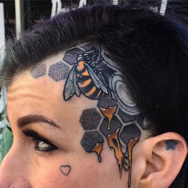 Bee Face Tattoo