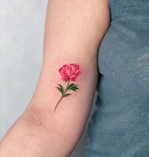 Small Peony Tattoo