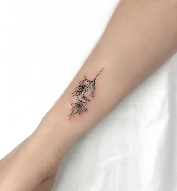 Small Tiger Lily Tattoo