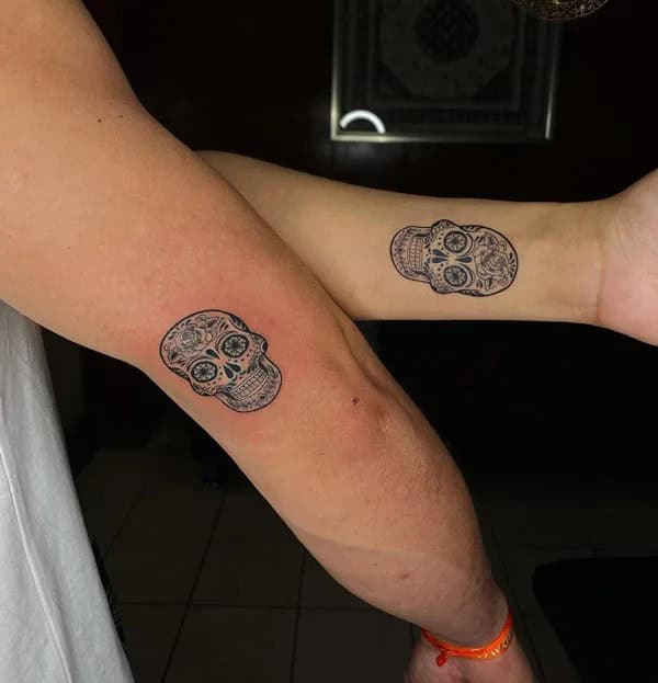 Sugar Skull Couple Tattoo