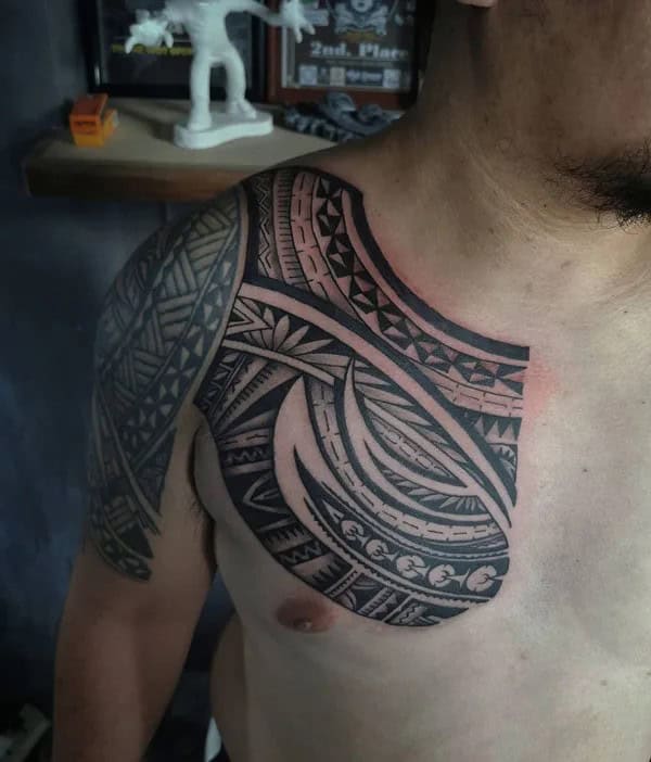 Polynesian Chest Tattoo