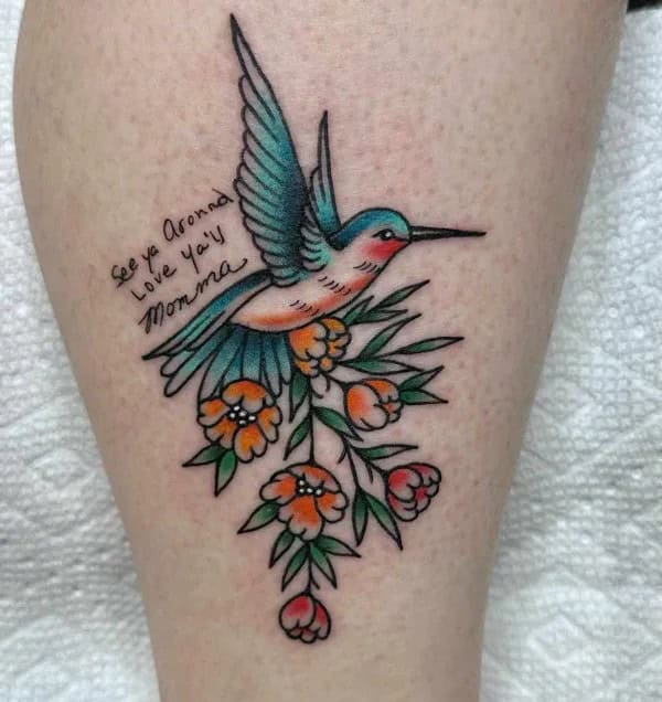 Hummingbird Memorial Tattoo