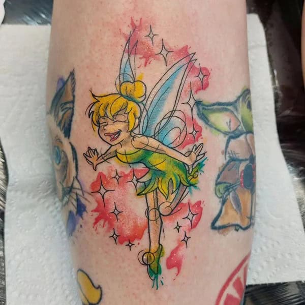 Watercolor Tinkerbell Tattoo