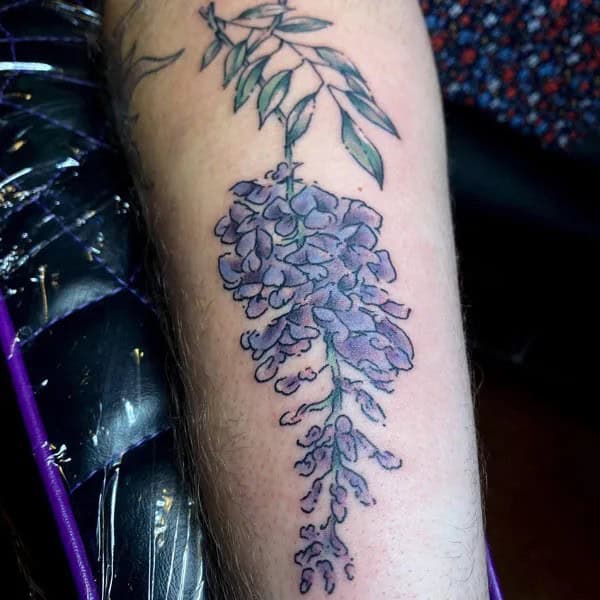 Wisteria Thigh Tattoo