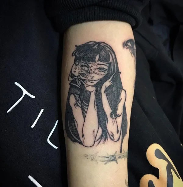 Geometric Junji Ito Tattoo