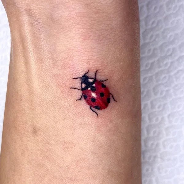 Realistic Ladybug Tattoo