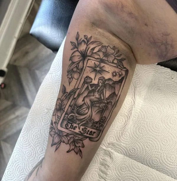 Tarot Card Bicep Tattoo