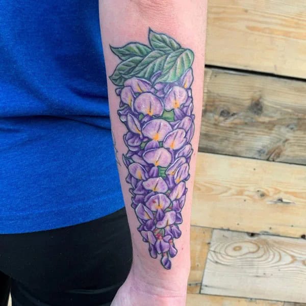 Wisteria Thigh Tattoo