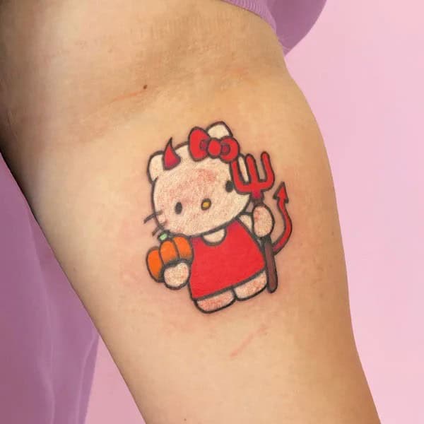 Ankle Hello Kitty Tattoo