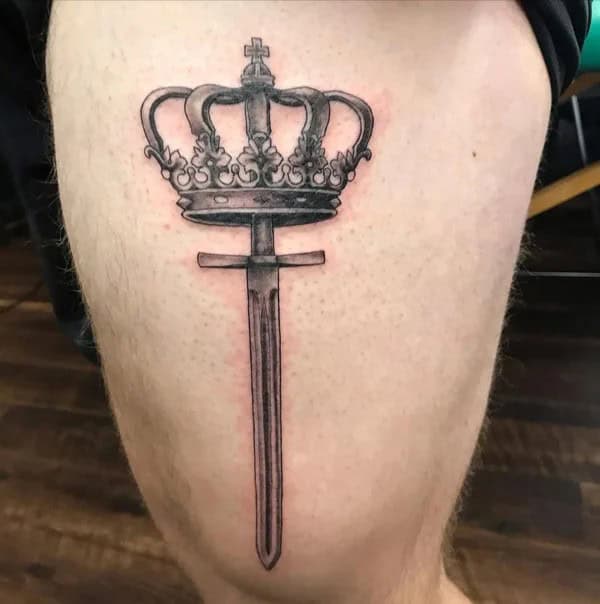 Sword and Crown Tattoo