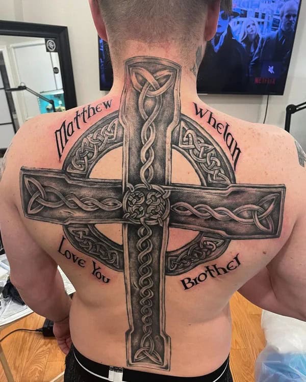 Cross Tattoo on Back