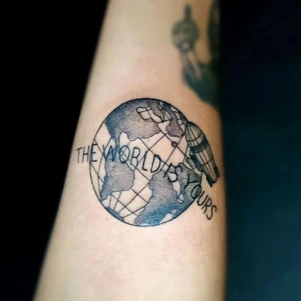 “The World Is Yours” Finger Tattoo