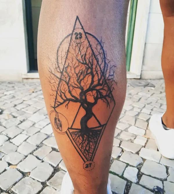 Geometric Family Tree Tattoo