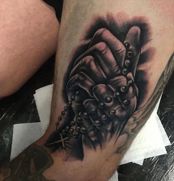 Rosary Praying Hands Tattoo