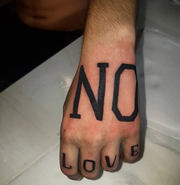 More Notable No Love Tattoo Designs You Would Like To Choose!