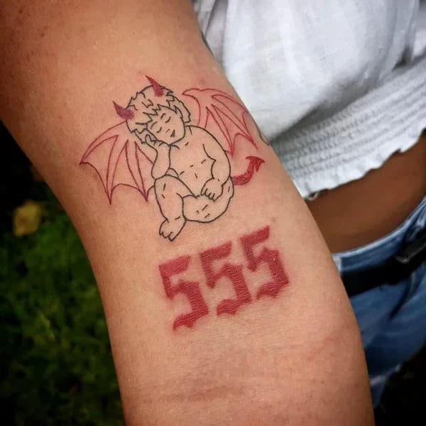 555 Angel Number Tattoo