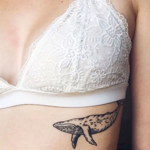 Whale Underboob Tattoo